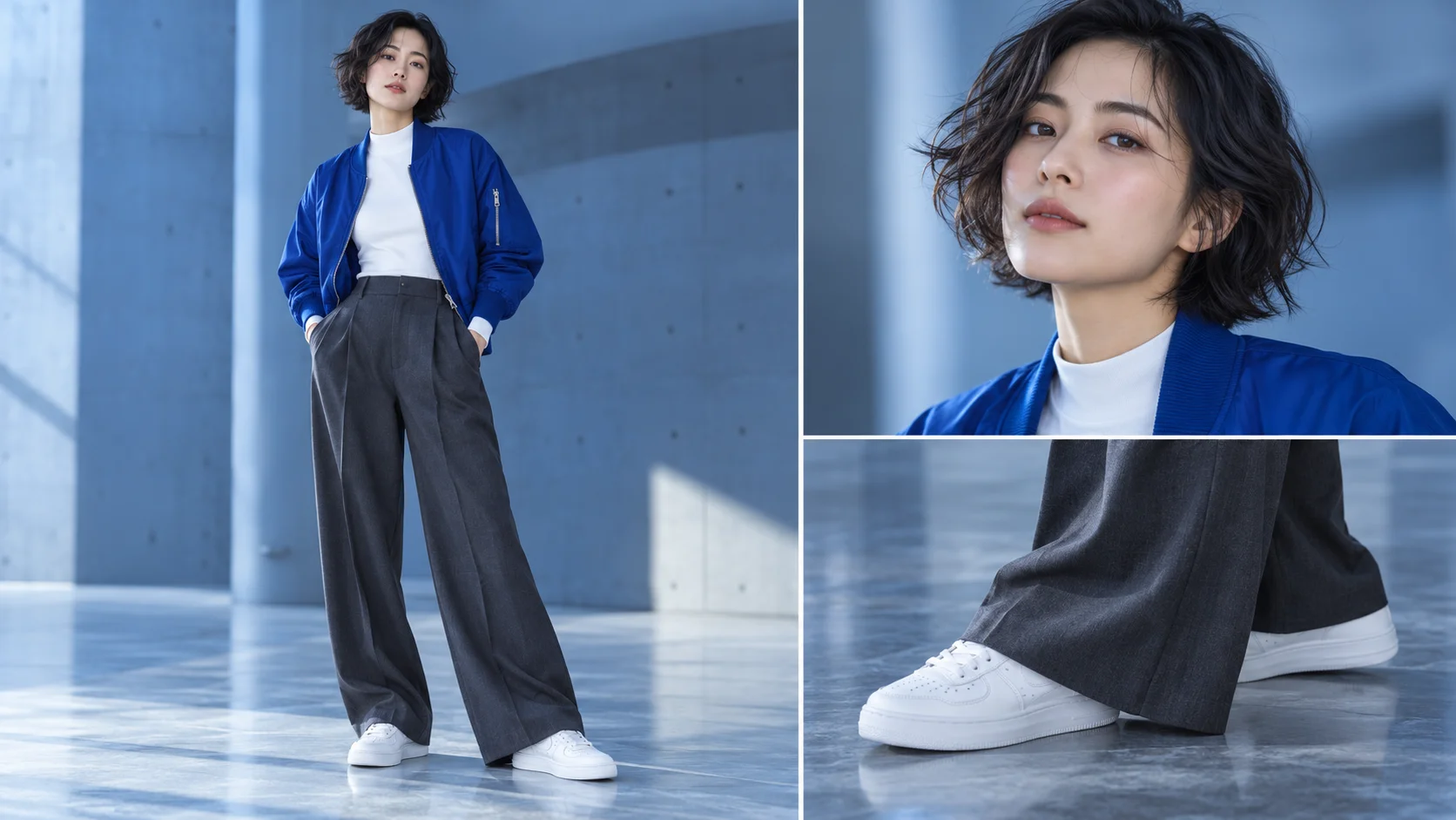 Una tavola di preparazione confronta la silhouette completa del protagonista, il volto e i dettagli delle scarpe.